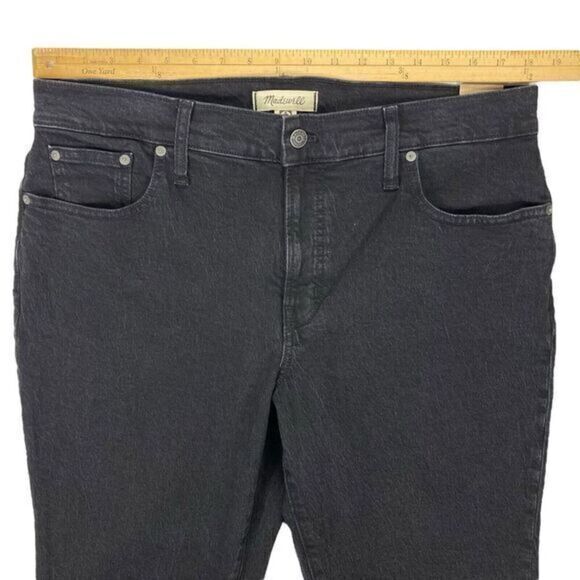 NWT Madewell Jeans Womens 32 Black Mid‎ Rise Perfect Vintage Dark Wash Denim - Picture 9 of 16